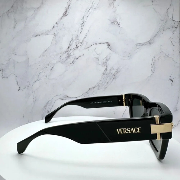 VERSACE Sunglasses New Black Gold Medusa Logo Special Project Dwayne Wade 55 mm - Picture 4 of 16